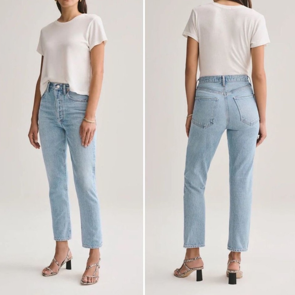Agolde High Rise Straight Crop Jeans